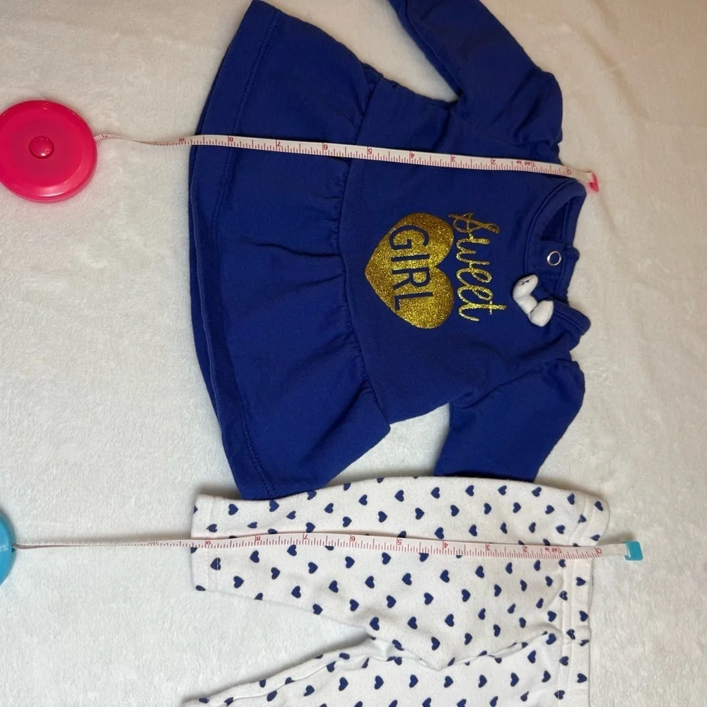 Carter's Blue Baby Outfit with Gold Glitter Embelishment